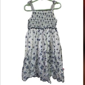 Cutey Couture White Blue Floral Print Sleeveless Dress 5/6Y